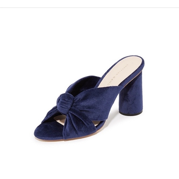 Loeffler Randall Coco Knotted Velvet Block Heel 10 - Picture 1 of 6